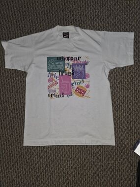 Anvil White Graphic 'Whopper Fries Drinks' Burger King T-Shirt